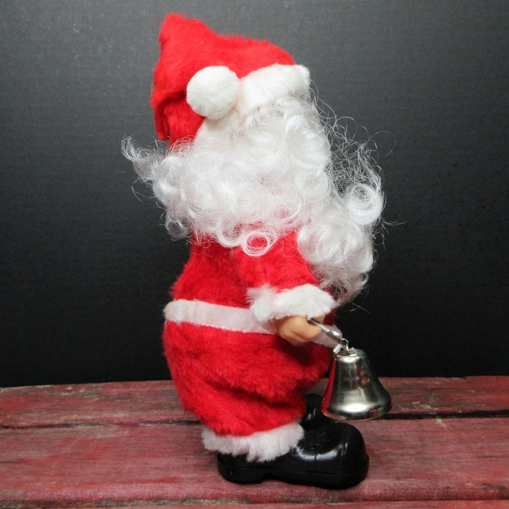 Vintage Walking Electronic Santa Claus Figurine Rings Bell Plays 3 Songs w/ Box